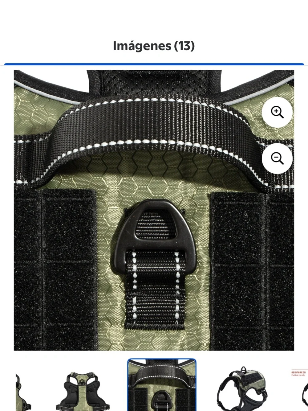 Harness Dog Vest Harness in Olive Green with Black Trim